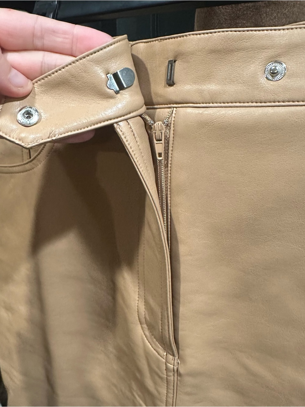 Karen Millen Faux Leather Pencil Midi Skirt in Camel Size US 10 - Picture 8 of 13